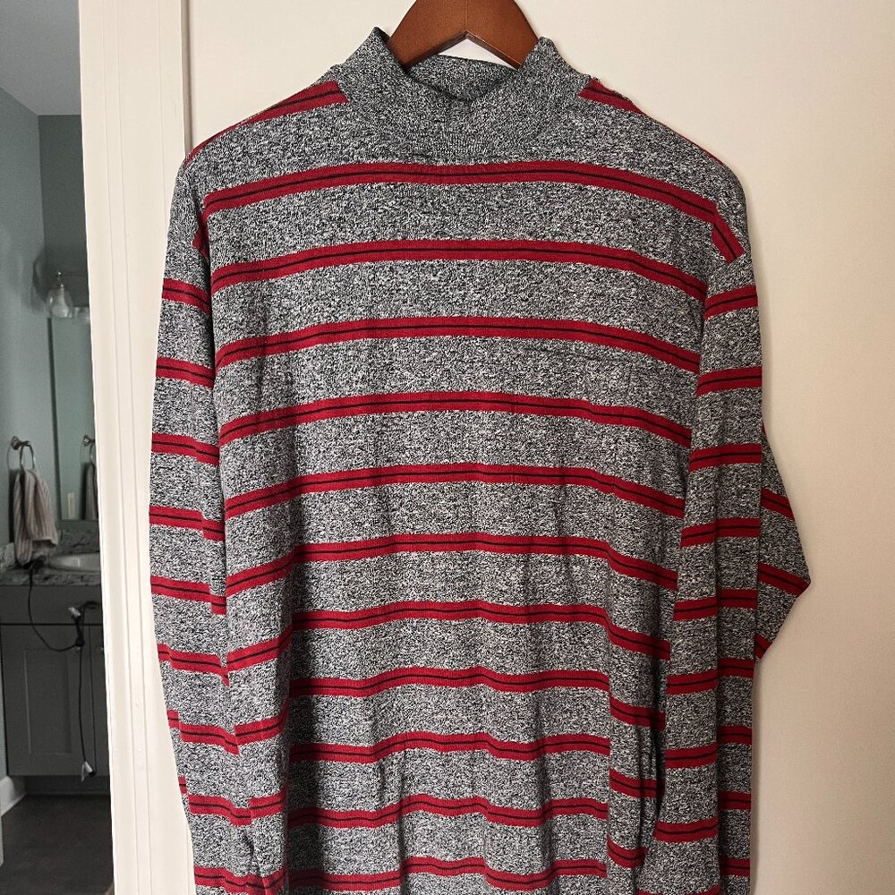 Vintage 90's Mens Mock Striped Turtleneck - Size L